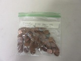 Lot of 93 1942-1996 Canadian Pennies