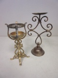 Pair of Gold Painted Candle Holders
