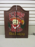 Vintage KINGS HEAD PUB AND LODGING Dartboard Cabinet with Darts