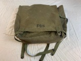 Vintage Green FSS USFS Forest Service Canvas PackSack Field Bag Backpack