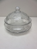 Vintage Glass Bowl w/ Lid 8.25