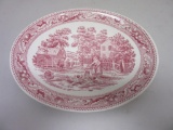Vintage Decorative Red/White Ceramic Colonial Design Plate 13