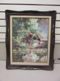 Framed Painting of Flowers in a Fountain 25