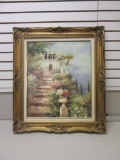 Framed Painting of Staircase next to the Coast