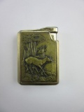 Gold-Tone Deer Design Vintage Lighter