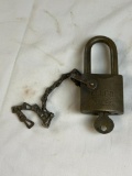 Vintage 00.C0 Sales Brass Lock with KEY and Chain