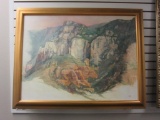 Painting of Canyon Cliff Side by Joy Layson 34.5