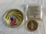 STATUE OF LIBERTY Freedom American Mint Coin Silver Plated 125 Years and Dedicated Coin