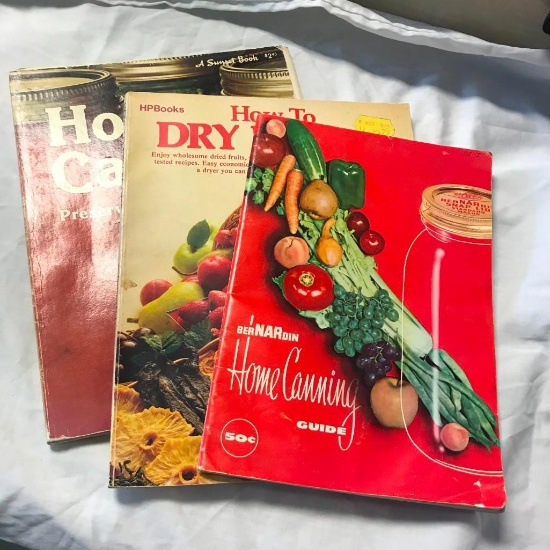 Lot of 3 Paperback Books on At-Home Methods for Food Canning and Drying