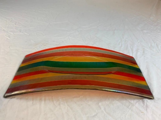 Renato Foti Signature Series Signed Numbered Art Glass Tray Dish