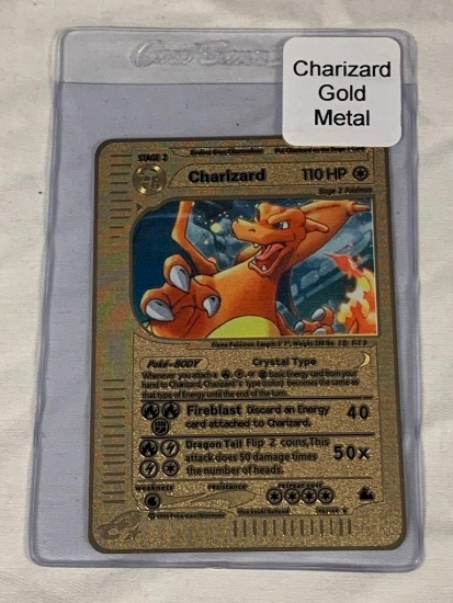 POKEMON Charizard Limited Edition Gold Metal Card