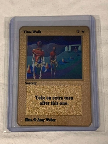 MAGIC THE GATHERING Time Walk Limited Edition Gold Metal Card