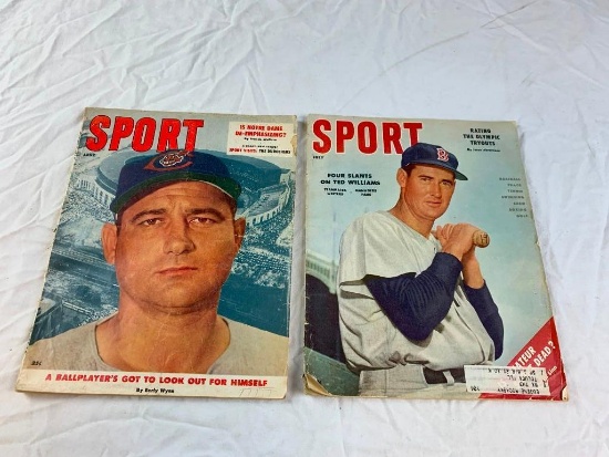 1950's SPORT Magazines with Ted Williams and Early Wynn Covers