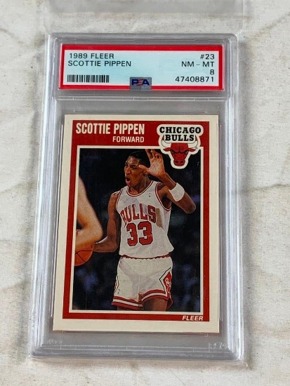 SCOTTIE PIPEN 1989 Score Basketball Card Graded 8 NM/MT by PSA