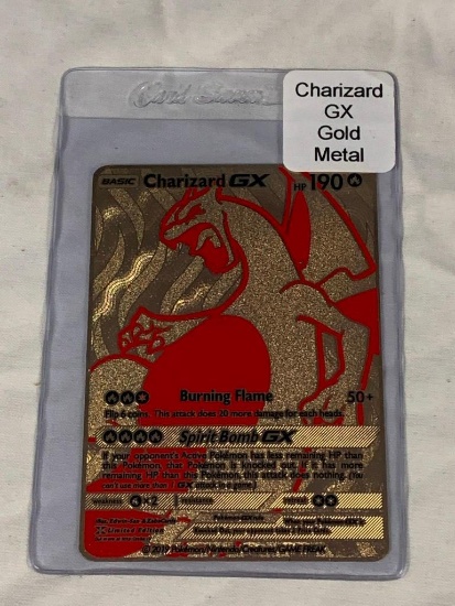 POKEMON Charizard GX Limited Edition Gold Metal Card