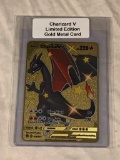 POKEMON Charizard V Limited Edition Gold Metal Card