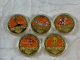 Set of 5 LOONEY TUNES Bugs Bunny Limited Edition Tokens Coins