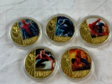 Set of 5 AMAZING SPIDER-MAN Limited Edition Tokens Coins