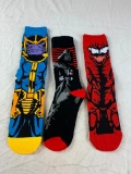 Lot of 3 Pairs of NEW Socks Darth Vader, Venom and Thanos