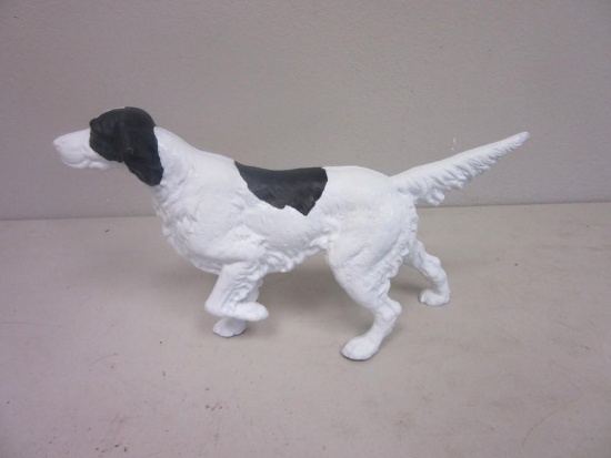 Cast Iron Black and White Dog 16" Long