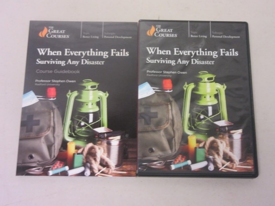 THE GREAT COURSES When Everything Fails Surviving Any Disaster 2 DVDs and Guidebook