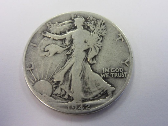 1942 .90 Silver Walking Liberty Half Dollar