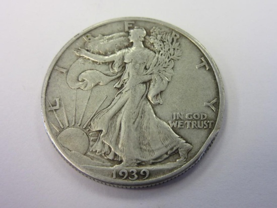 1939 .90 Silver Walking Liberty Half Dollar