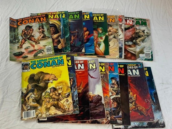 Lot of 18 THE SAVAGE SWORD OF CONAN Marvel Magazines