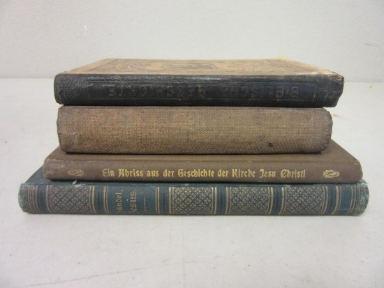 Lot of 4 Antique German Books of Various Topics and Condition