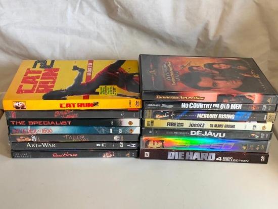 DVD Lot of 14 ACTION Movies-Die Hard Collection, Steven Seagal, Speed, Road House and others