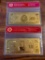 Lot of 2 24K GOLD Plated Foil Novelty Notes and $500 and $1000 Bill Gold Banknotes