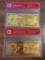 Lot of 2 24K GOLD Plated Foil Novelty Notes $5 and $10 Bill Gold Banknotes