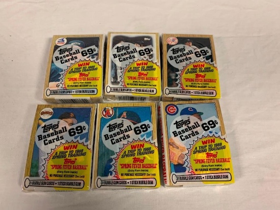 Lot of 6 SEALED 1987 Topps Baseball 31 Cards Wax Packs