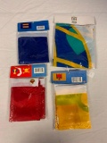 Lot of 4 New Flags-Moody , Human Rights, Auvergne France and Peace Dove and globe