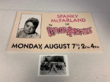 Vintage The Little Rascals SPANKY MCFARLAND Show Sign with Photo
