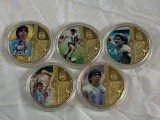 Set of 5 DIEGO MARADONA Soccer Limited Edition Tokens Coins