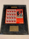 JOE MONTANA 49ers Wall Plaque Display with sheet of Sport Legends Stamps