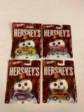 Lot of 4 HERSHEY'S Hot Wheels in the packages-Twizzlers, Reeses, Good & Plenty, Milk Duds