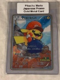 POKEMON Pikachu Mario Japanese Promo Limited Edition Gold Metal Card
