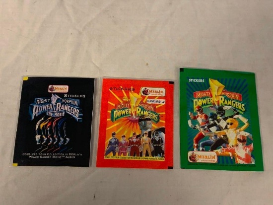 Lot of 3 Sealed Packs of 1994 1995 POWER RANGERS Stickers