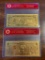 Lot of 2 24K GOLD Plated Foil Novelty Notes $1 and $2 Bill Gold Banknotes