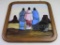 Framed Stained Glass Portrait of 3 Navajo Women Looking At Sunset 18