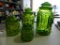 vintage 4 pc Green canaster glass set