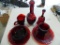 Nice ruby red glass set no chips or cracks