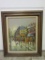 Framed Oil Canvas Painting of Roadside Market after the Rain 27