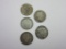 Lot of Five 1900-1913 .90 Silver Barber Dimes