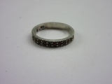 .925 Silver Ring with Red Stones Size 6 16.6g