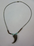 .925 Silver Turquoise and Tiger's Eye Bearclaw Necklace 16