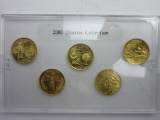 Lot of Five 2000 24K Gold Plated Quarter Set