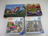 Lot of 4 Puzzles Ranging from 300-1000 Pieces